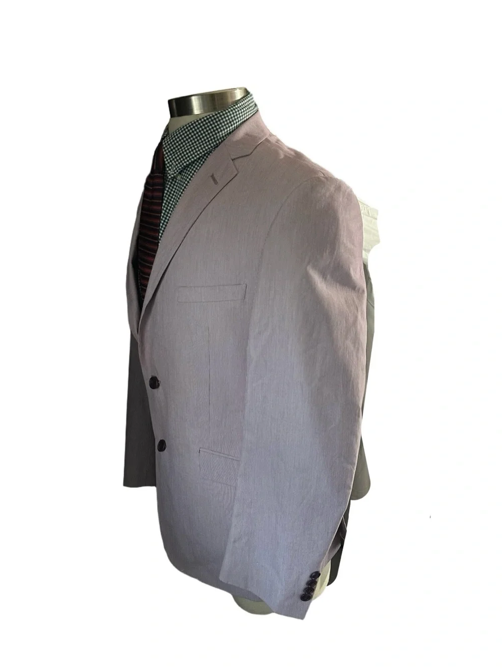 Madison Suit Jacket Sports Coat 2 Button Purple Pinstripe Sz 40R 100% Cotton